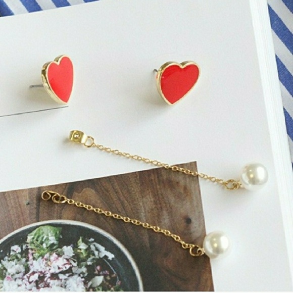 🆕Beautiful Red Heart Dangling Earrings ♥🆕 - Picture 2 of 4